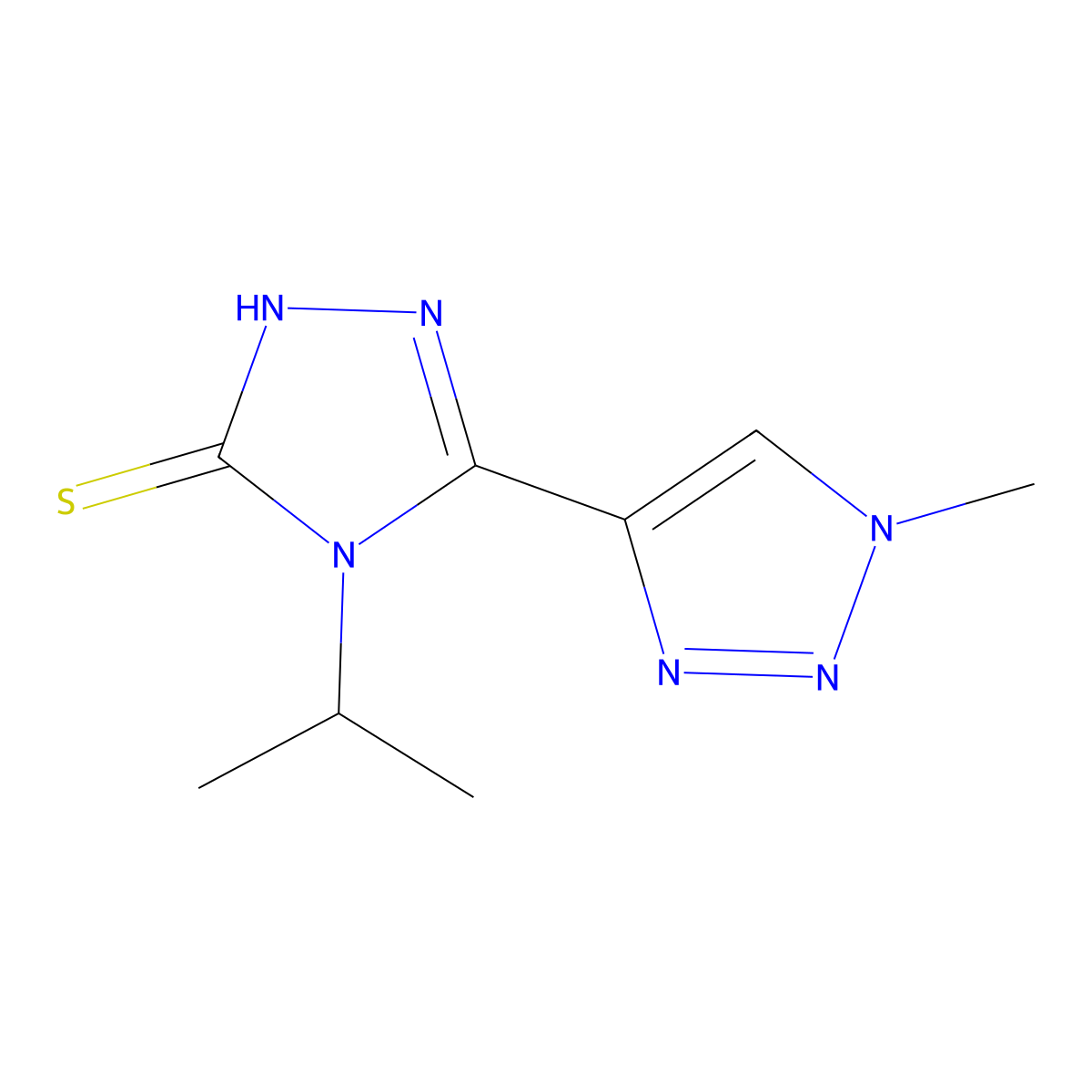 3-(1-methyl-1H-1,2,3-triazol-4-yl)-4-(propan-2-yl)-4,5-dihydro-1H-1,2,4-triazole-5-thione molecular structure, CAS 1876160-97-2