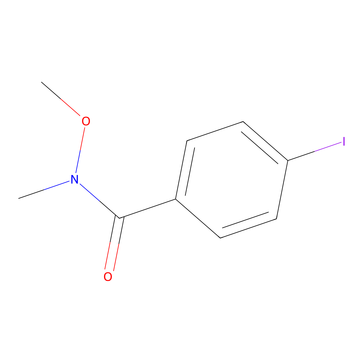 4-Iodo-N-methoxy-N-methyl-benzamide molecular structure, CAS 187617-01-2