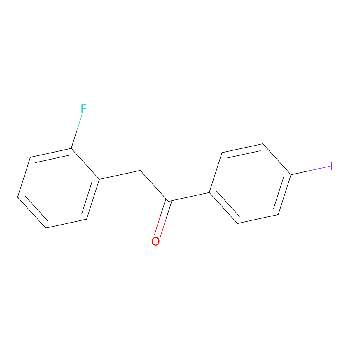 2-(2-Fluorophenyl)-4'-iodoacetophenone molecular structure, CAS 187617-12-5