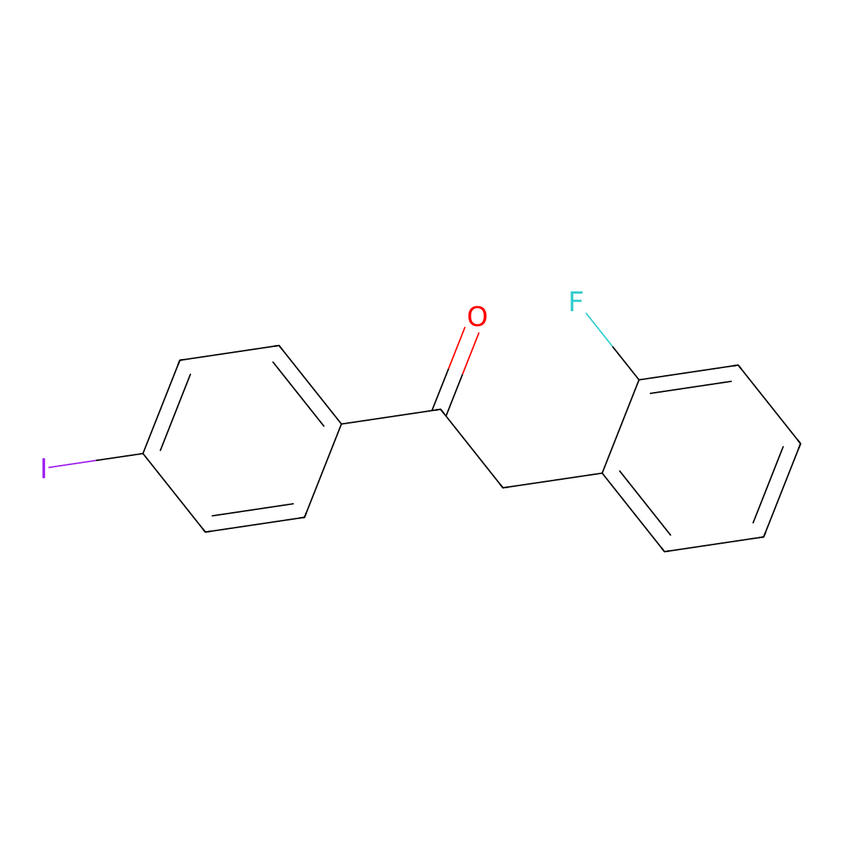 2-(2-Fluorophenyl)-4'-iodoacetophenone molecular structure, CAS 187617-12-5