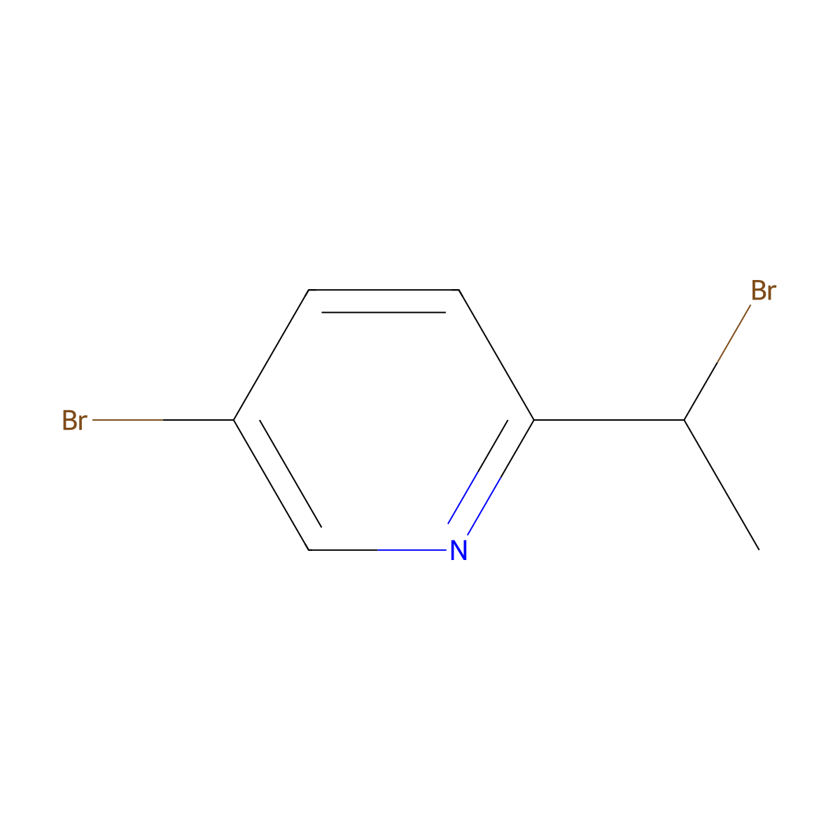 5-Bromo-2-(1-bromoethyl)pyridine molecular structure, CAS 187617-57-8
