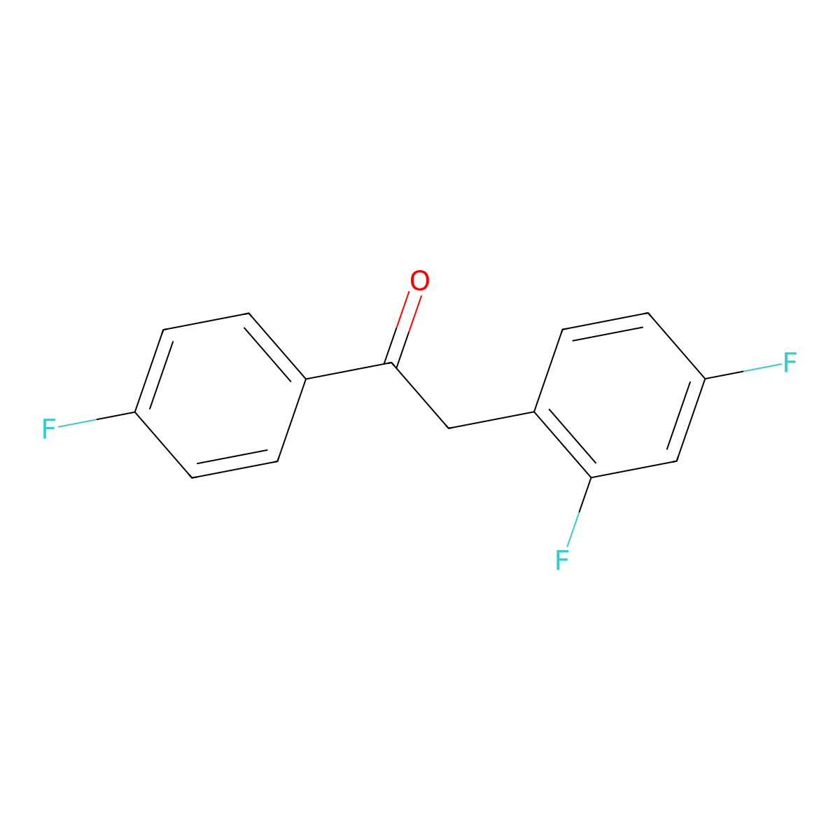 2-(2,4-Difluorophenyl)-1-(4-fluorophenyl)ethanone molecular structure, CAS 187617-93-2