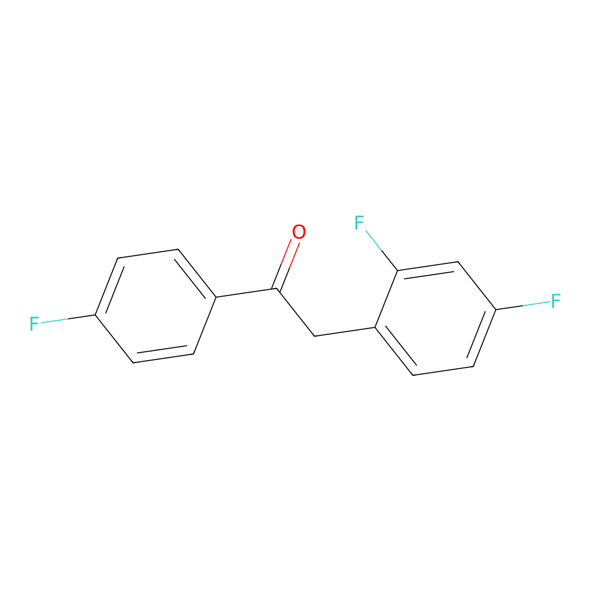 2-(2,4-Difluorophenyl)-1-(4-fluorophenyl)ethanone molecular structure, CAS 187617-93-2