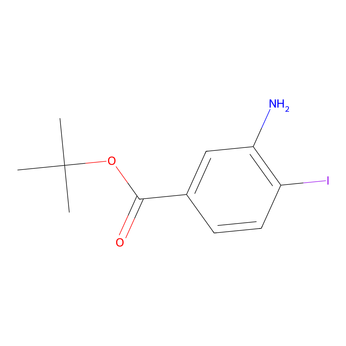 tert-Butyl 3-amino-4-iodobenzoate molecular structure, CAS 1876194-21-6