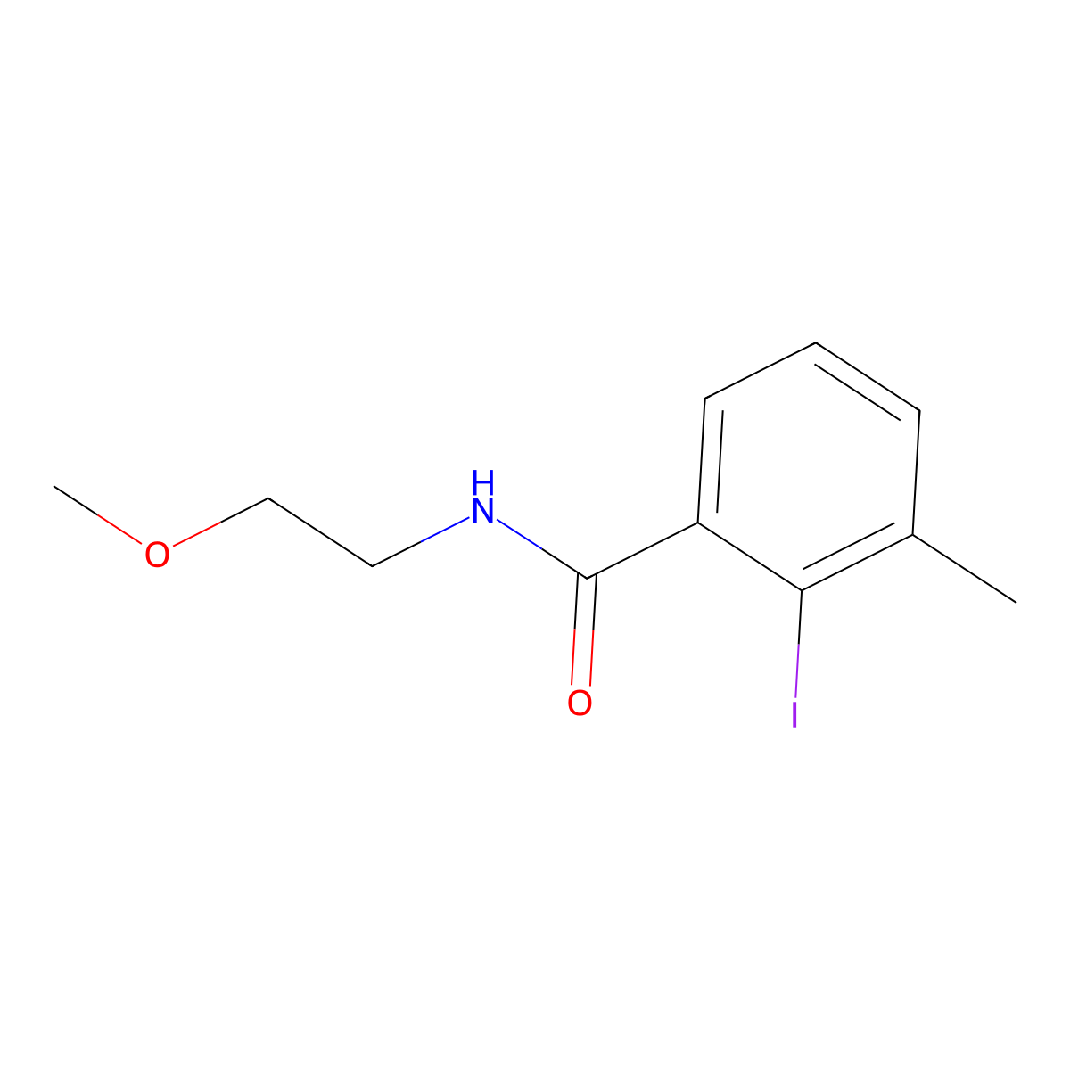 2-Iodo-N-(2-methoxyethyl)-3-methylbenzamide molecular structure, CAS 1876203-84-7