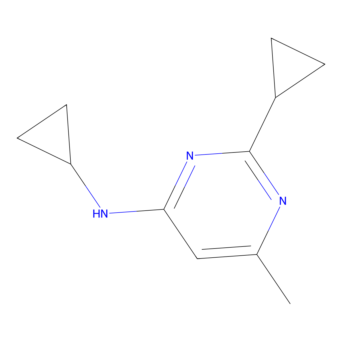 N,2-dicyclopropyl-6-methylpyrimidin-4-amine molecular structure, CAS 1876210-52-4