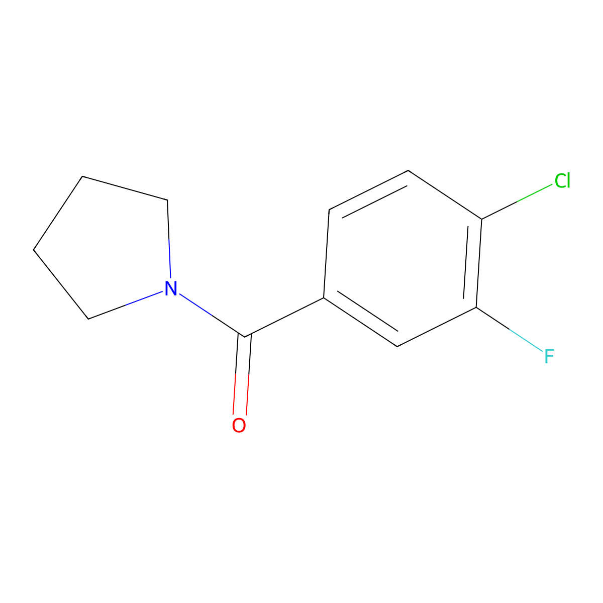 (4-Chloro-3-fluorophenyl)(pyrrolidin-1-yl)methanone molecular structure, CAS 1876213-48-7