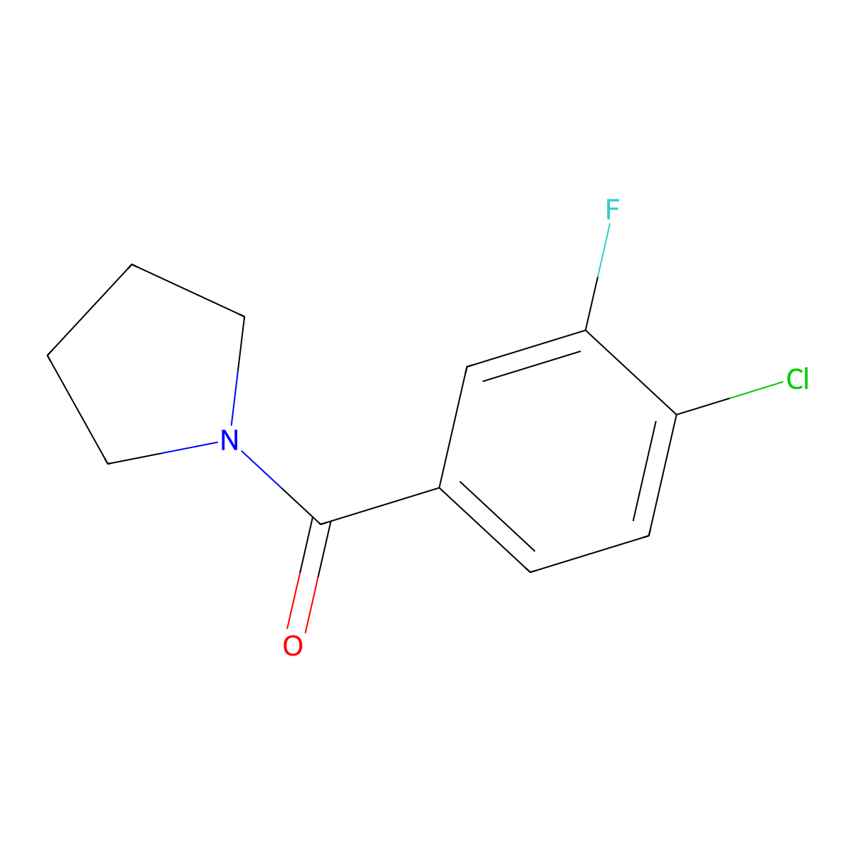 (4-Chloro-3-fluorophenyl)(pyrrolidin-1-yl)methanone molecular structure, CAS 1876213-48-7