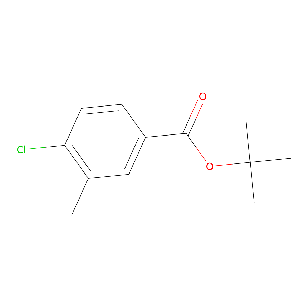 Tert-butyl 4-chloro-3-methylbenzoate molecular structure, CAS 1876229-61-6