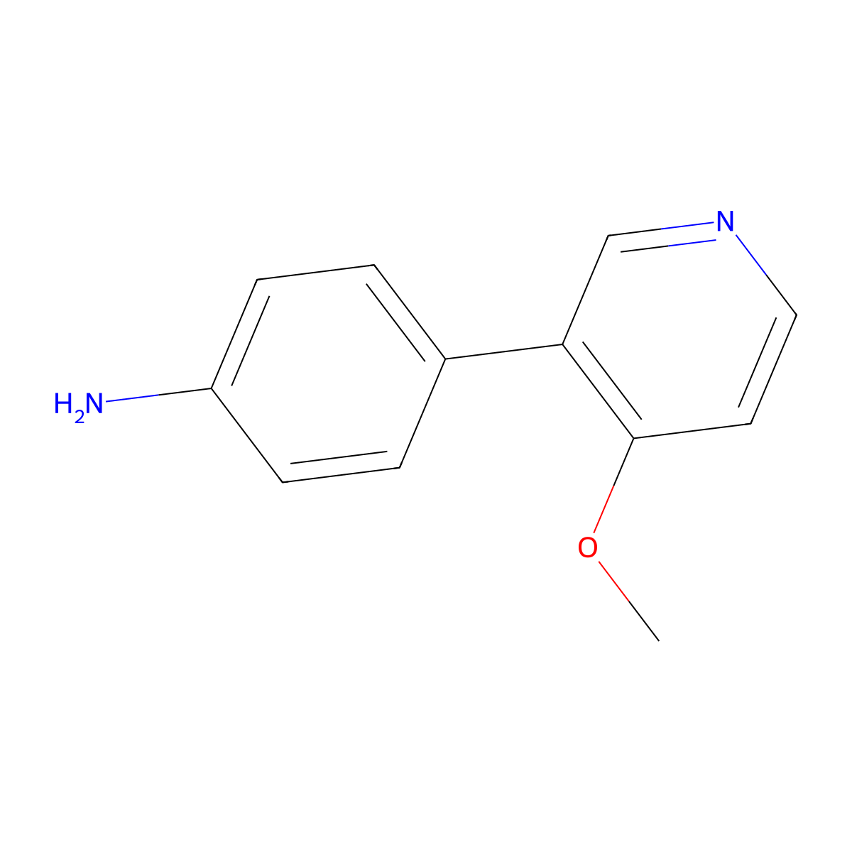 4-(4-Methoxy-3-pyridinyl)benzenamine molecular structure, CAS 1876230-00-0