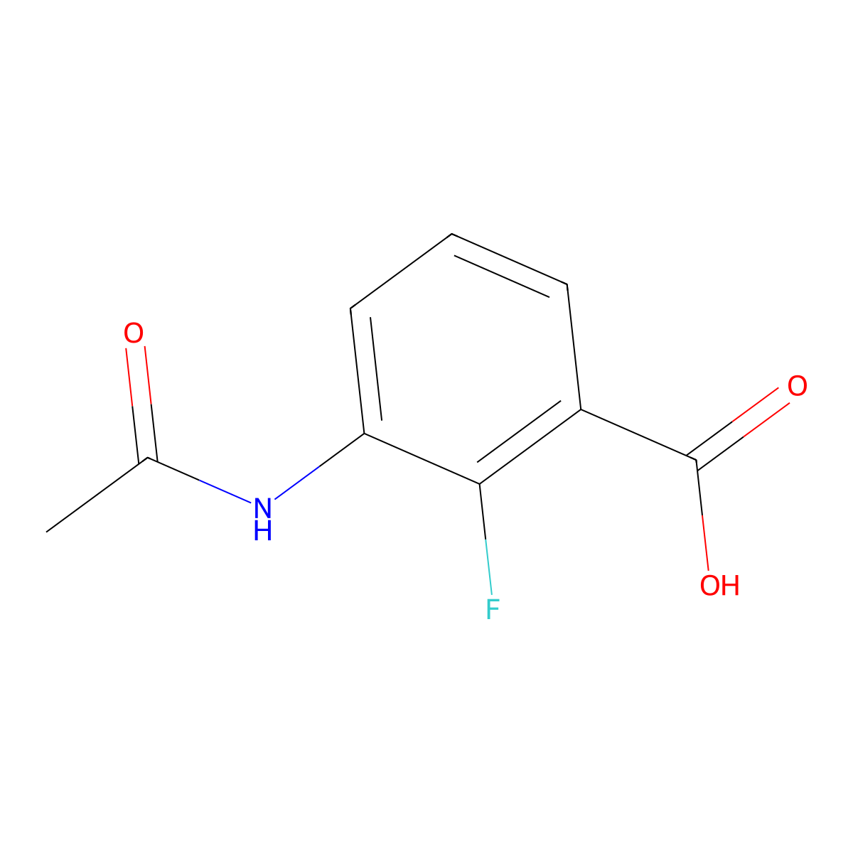 3-Acetamido-2-fluorobenzoic acid molecular structure, CAS 1876250-71-3