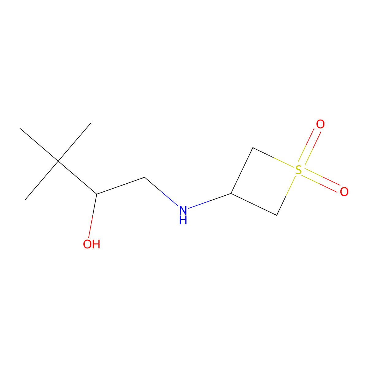 3-((2-Hydroxy-3,3-dimethylbutyl)amino)thietane 1,1-dioxide molecular structure, CAS 1876264-60-6