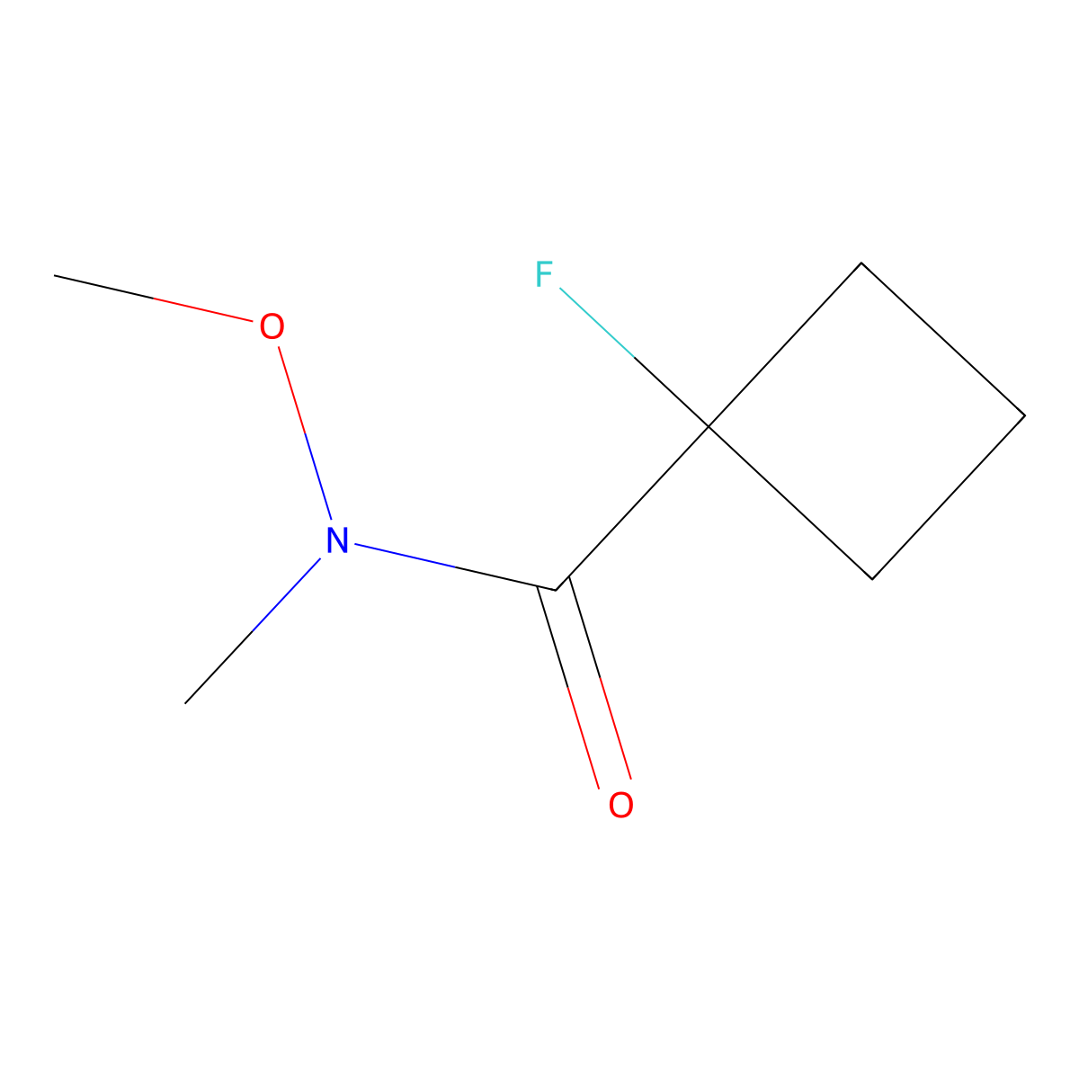 1-fluoro-N-methoxy-N-methyl-cyclobutanecarboxamide molecular structure, CAS 1876313-53-9