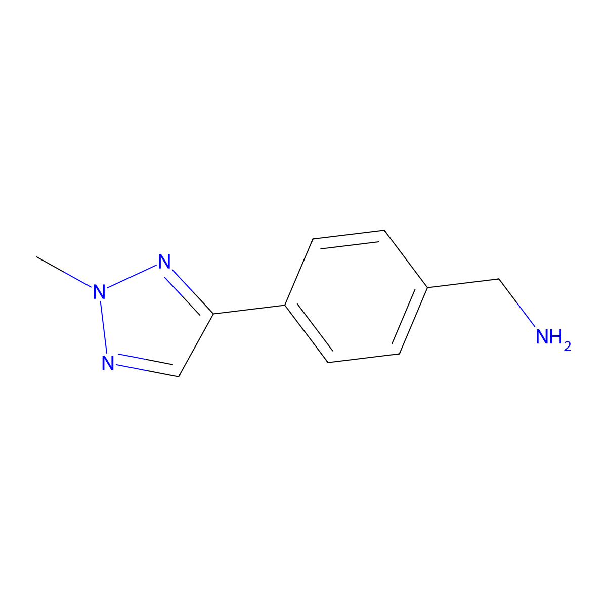 (4-(2-Methyl-2H-1,2,3-triazol-4-YL)phenyl)methanamine molecular structure, CAS 1876318-38-5