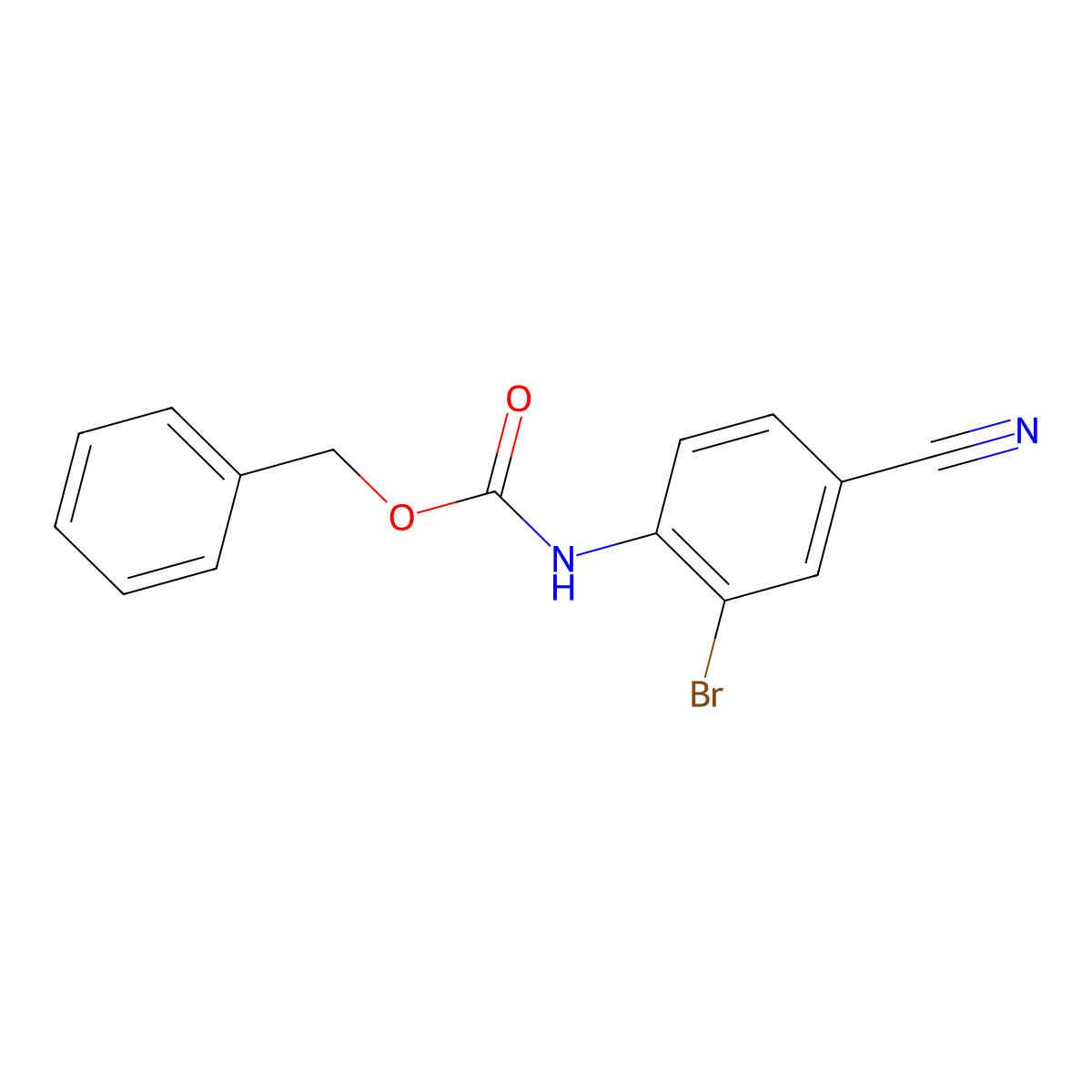 benzyl N-(2-bromo-4-cyanophenyl)carbamate molecular structure, CAS 1876346-48-3