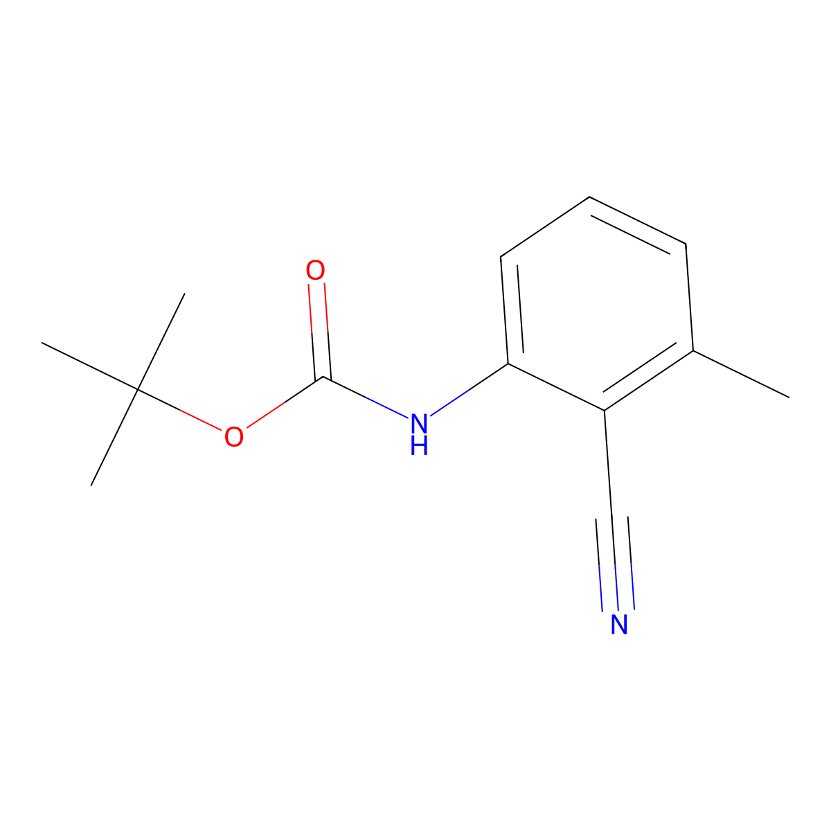 tert-butyl N-(2-cyano-3-methylphenyl)carbamate molecular structure, CAS 1876348-11-6