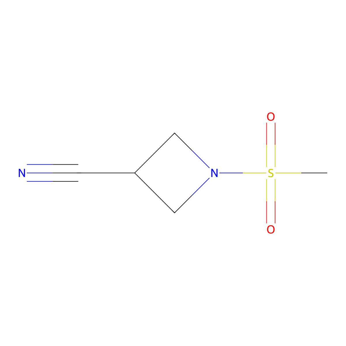 1-Methanesulfonylazetidine-3-carbonitrile molecular structure, CAS 1876375-36-8