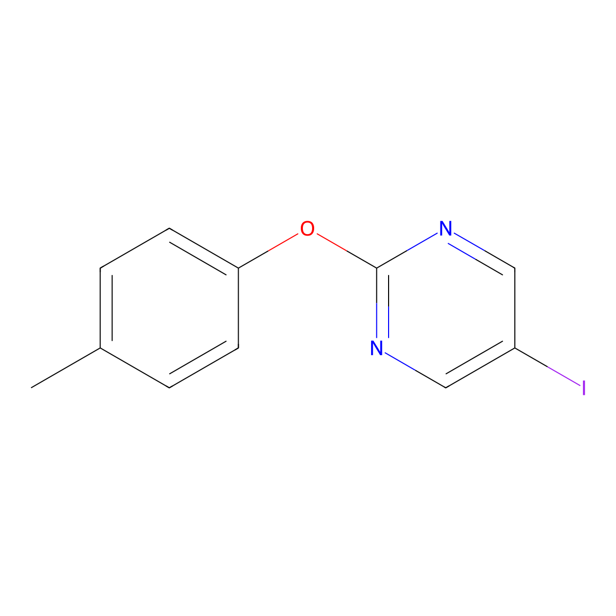 5-Iodo-2-(p-tolyloxy)pyrimidine molecular structure, CAS 1876402-41-3