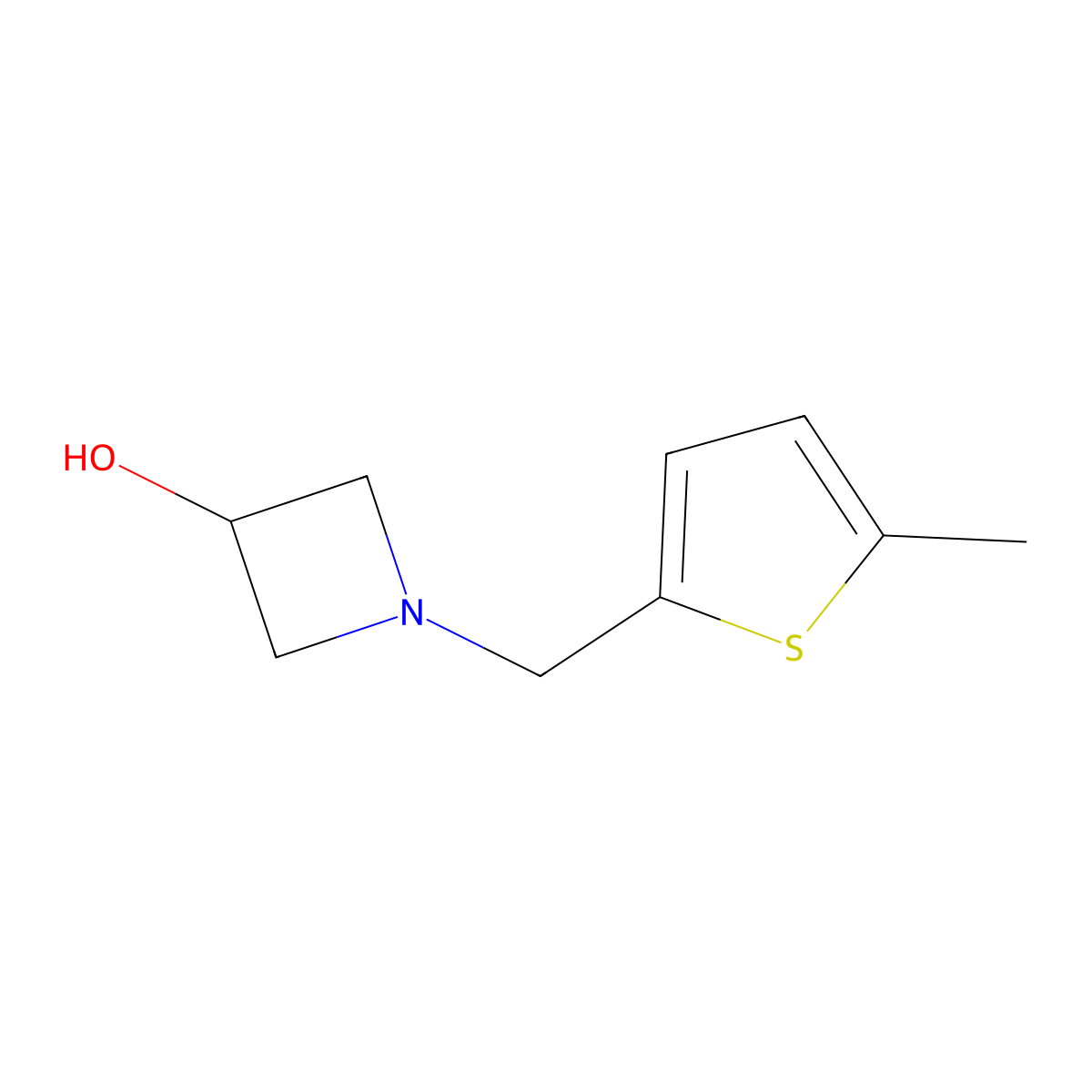 1-((5-Methylthiophen-2-yl)methyl)azetidin-3-ol molecular structure, CAS 1876415-64-3