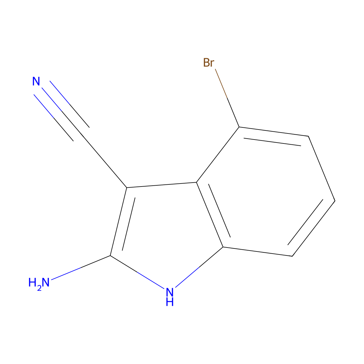 2-Amino-4-bromo-1H-indole-3-carbonitrile molecular structure, CAS 1876426-21-9