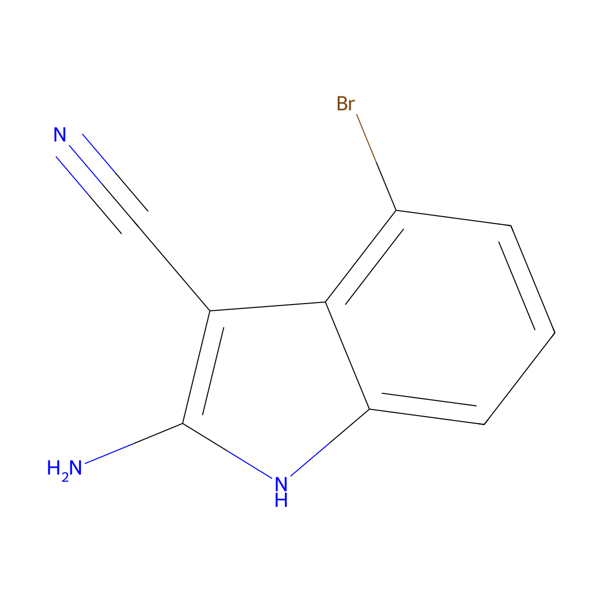 2-Amino-4-bromo-1H-indole-3-carbonitrile molecular structure, CAS 1876426-21-9