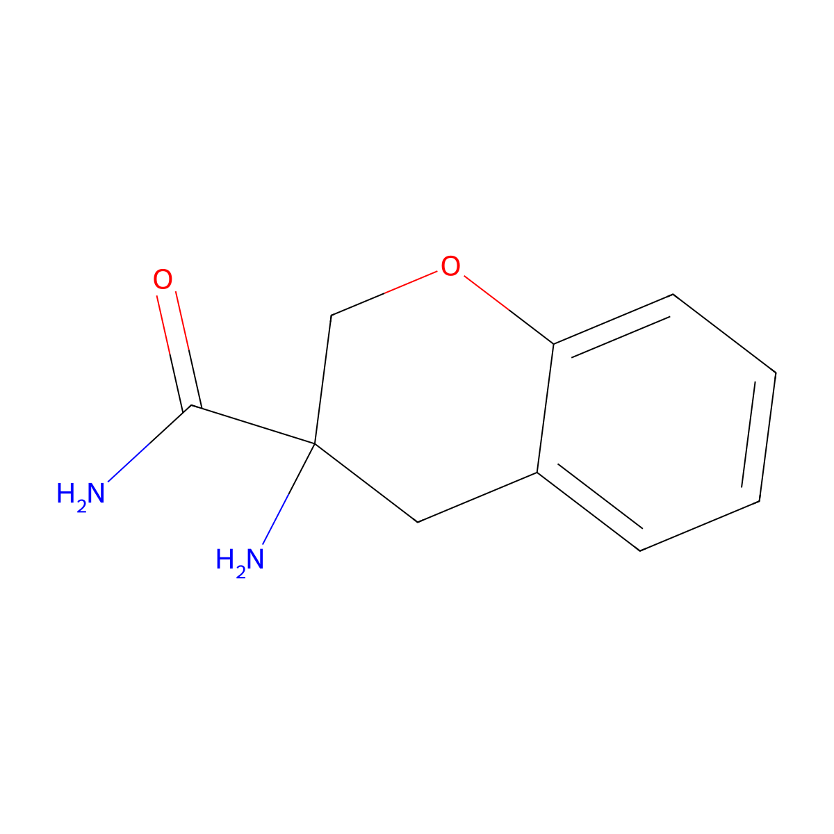3-amino-3,4-dihydro-2H-1-benzopyran-3-carboxamide molecular structure, CAS 1876427-05-2