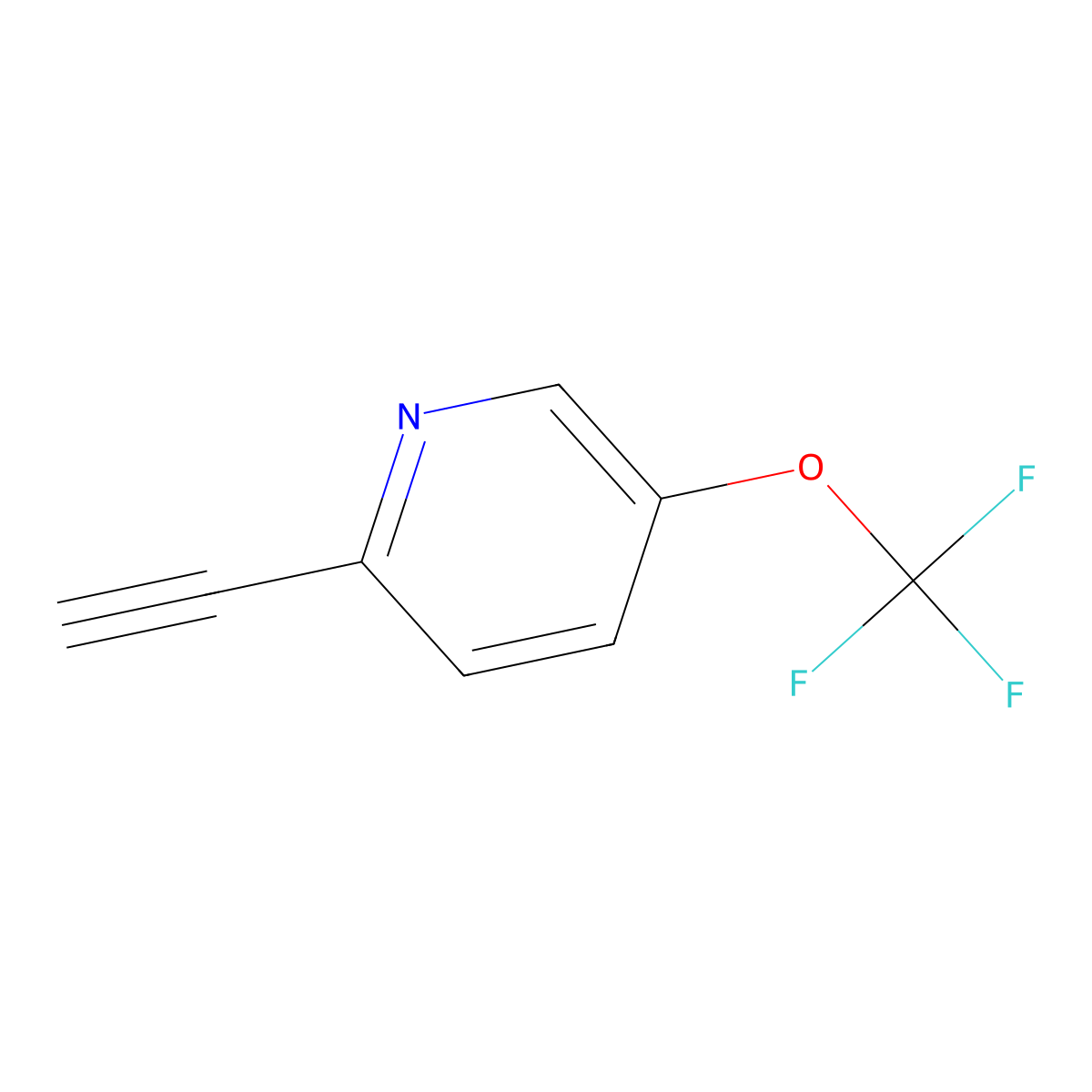 2-Ethynyl-5-(trifluoromethoxy)pyridine molecular structure, CAS 1876428-02-2