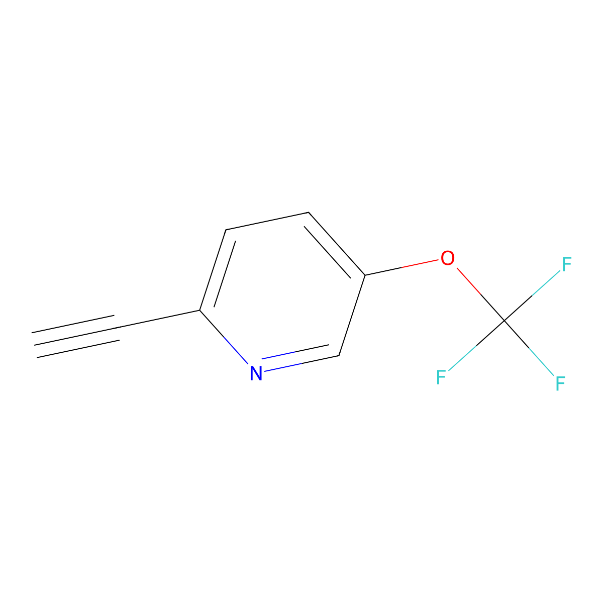 2-Ethynyl-5-(trifluoromethoxy)pyridine molecular structure, CAS 1876428-02-2