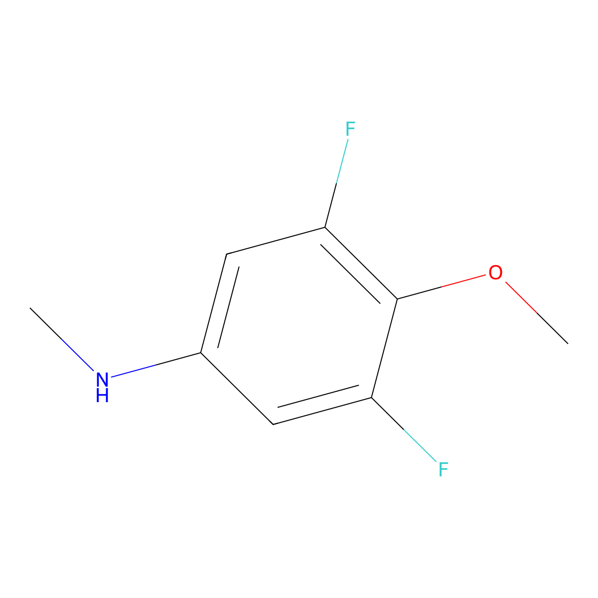 3,5-Difluoro-4-methoxy-N-methylaniline molecular structure, CAS 1876436-68-8