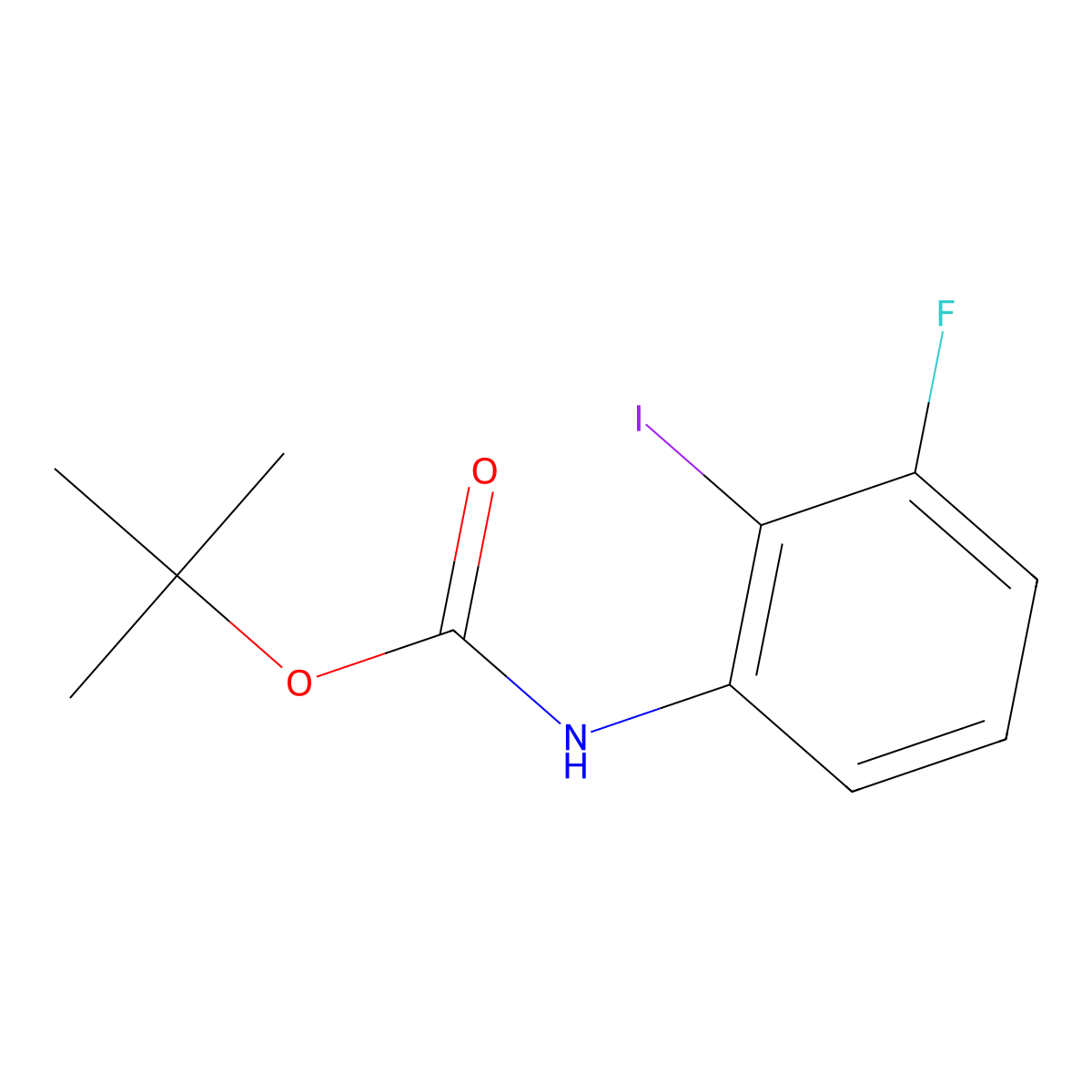 tert-Butyl (3-fluoro-2-iodophenyl)carbamate molecular structure, CAS 1876444-72-2