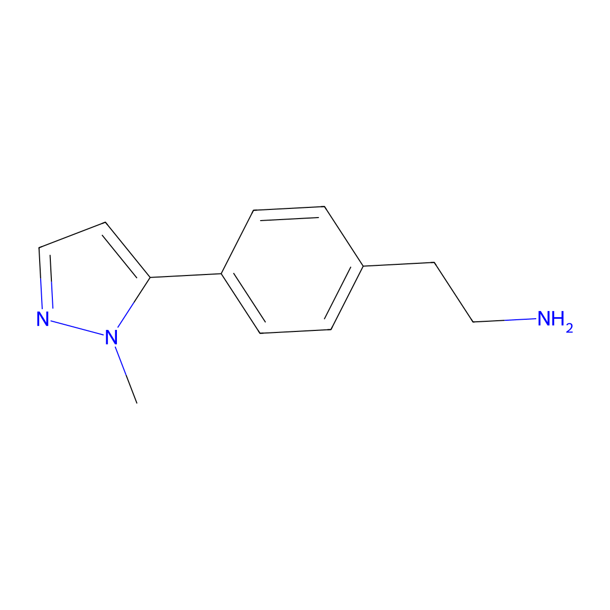 2-[4-(1-methyl-1H-pyrazol-5-yl)phenyl]ethan-1-amine molecular structure, CAS 1876446-60-4