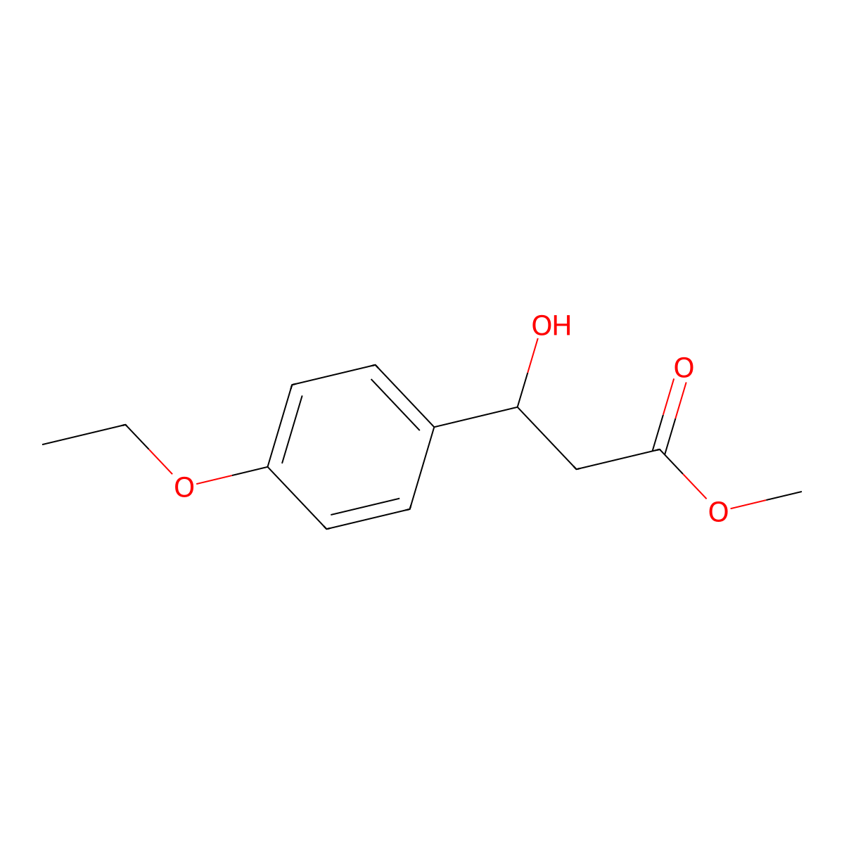 Methyl 3-(4-ethoxyphenyl)-3-hydroxypropanoate molecular structure, CAS 1876450-50-8