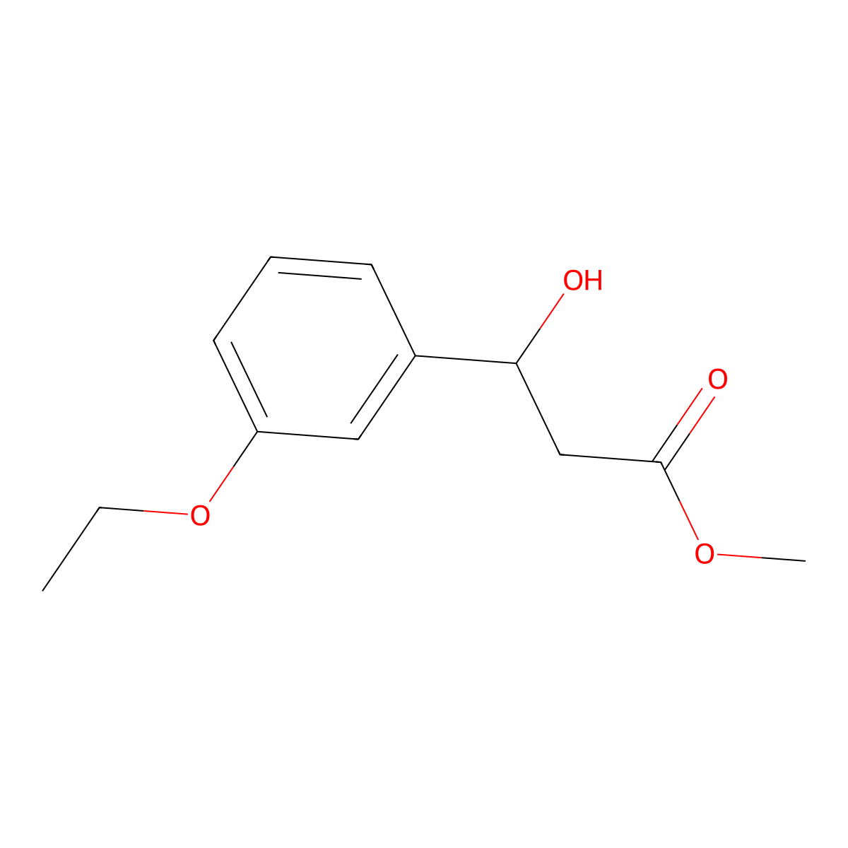 Methyl 3-(3-ethoxyphenyl)-3-hydroxypropanoate molecular structure, CAS 1876450-53-1