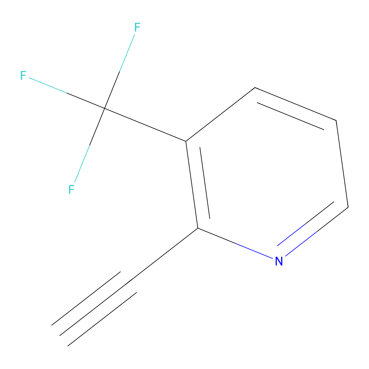 2-Ethynyl-3-(trifluoromethyl)pyridine molecular structure, CAS 1876456-21-1