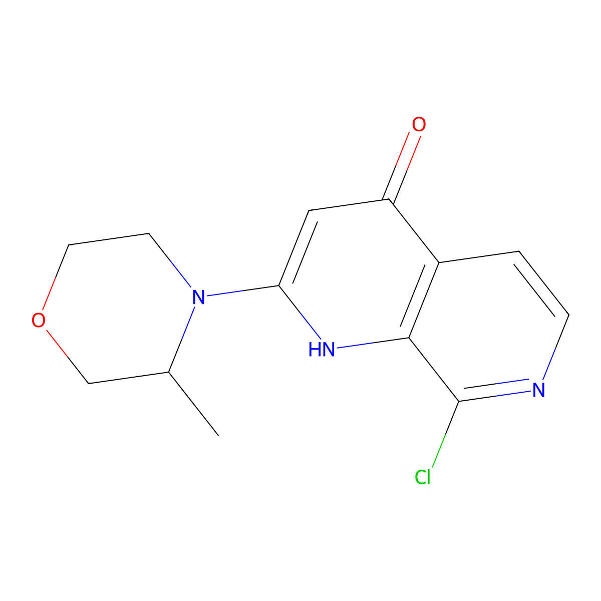 8-Chloro-2-[(3R)-3-methyl-4-morpholinyl]-1,7-naphthyridin-4-OL molecular structure, CAS 1876471-18-9