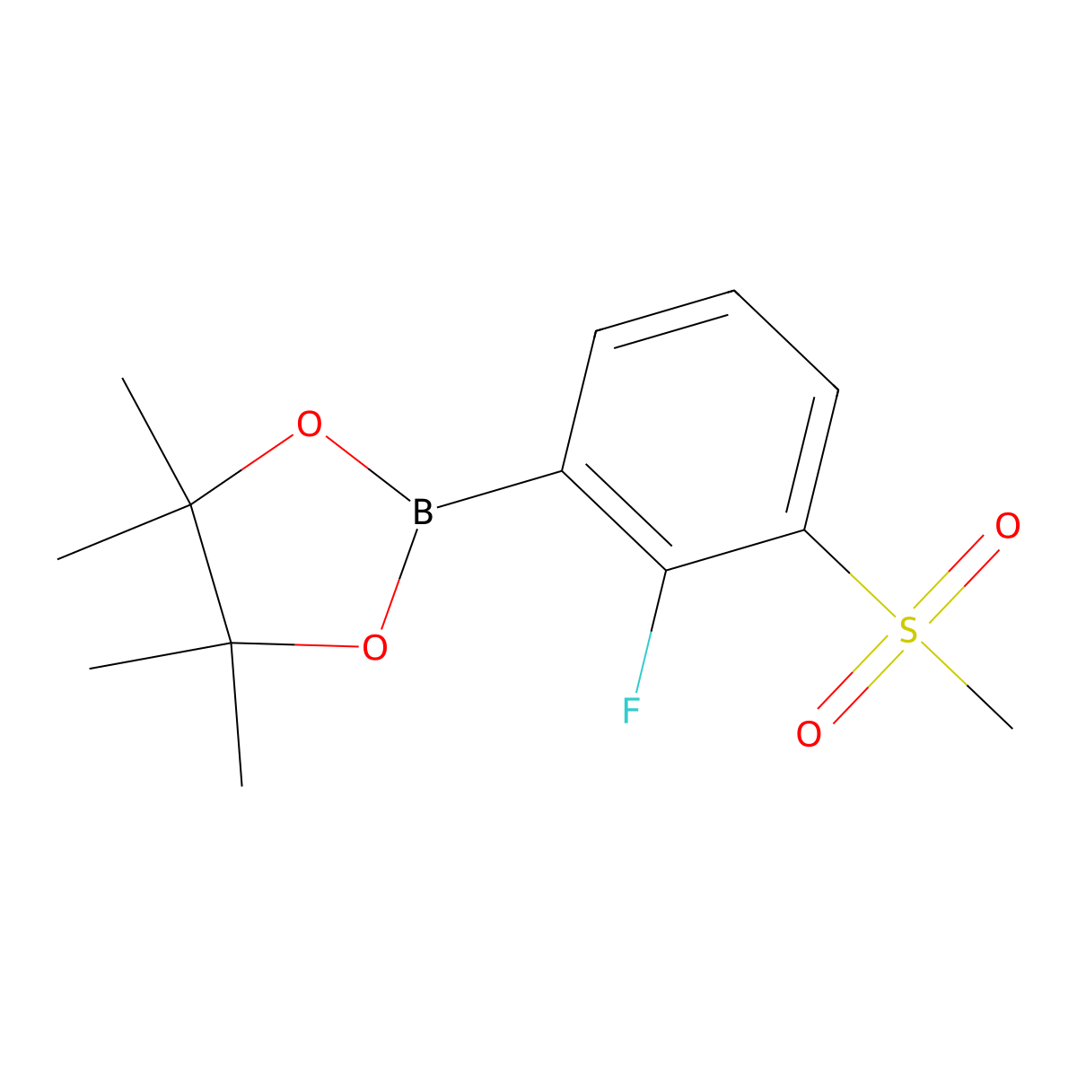 2-(2-Fluoro-3-(methylsulfonyl)phenyl)-4,4,5,5-tetramethyl-1,3,2-dioxaborolane molecular structure, CAS 1876473-43-6