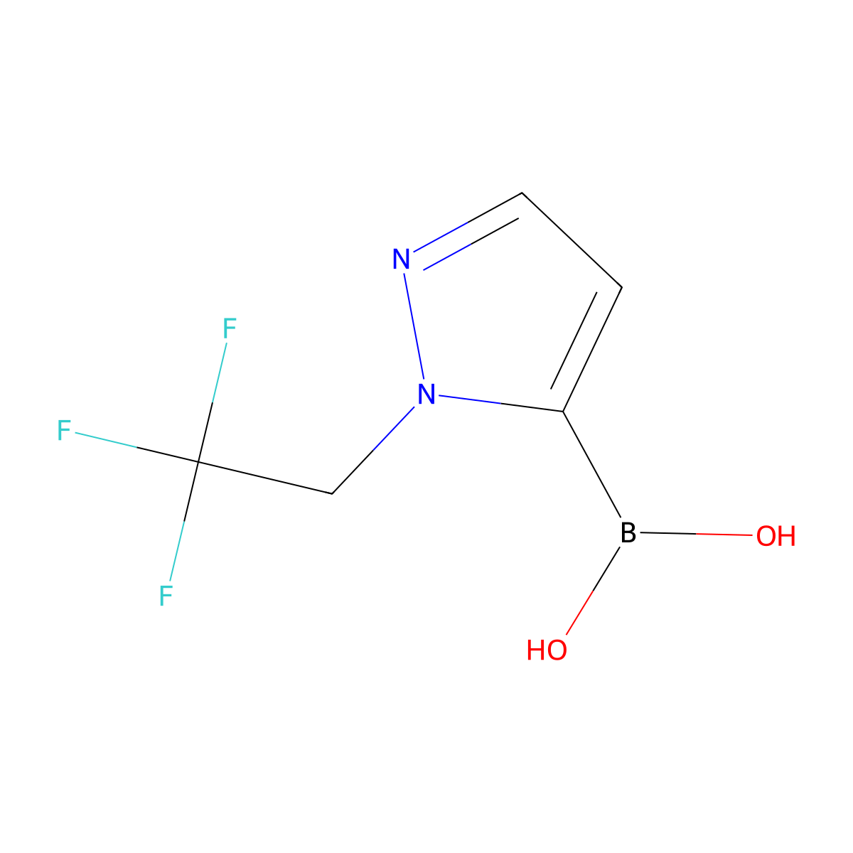 (1-(2,2,2-Trifluoroethyl)-1H-pyrazol-5-yl)boronic acid molecular structure, CAS 1876473-47-0