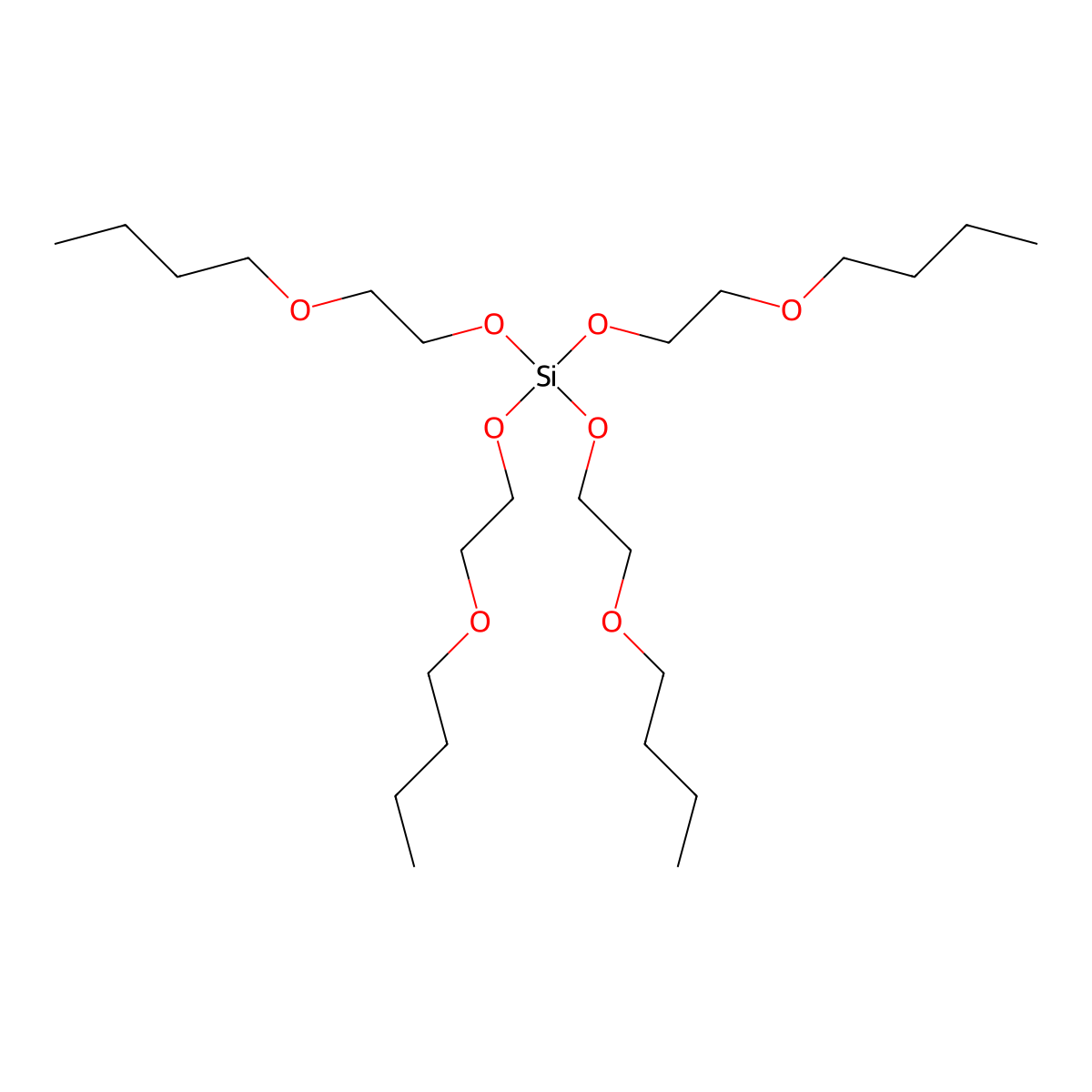 Silicic acid (H4SiO4), tetrakis(2-butoxyethyl) ester molecular structure, CAS 18765-38-3
