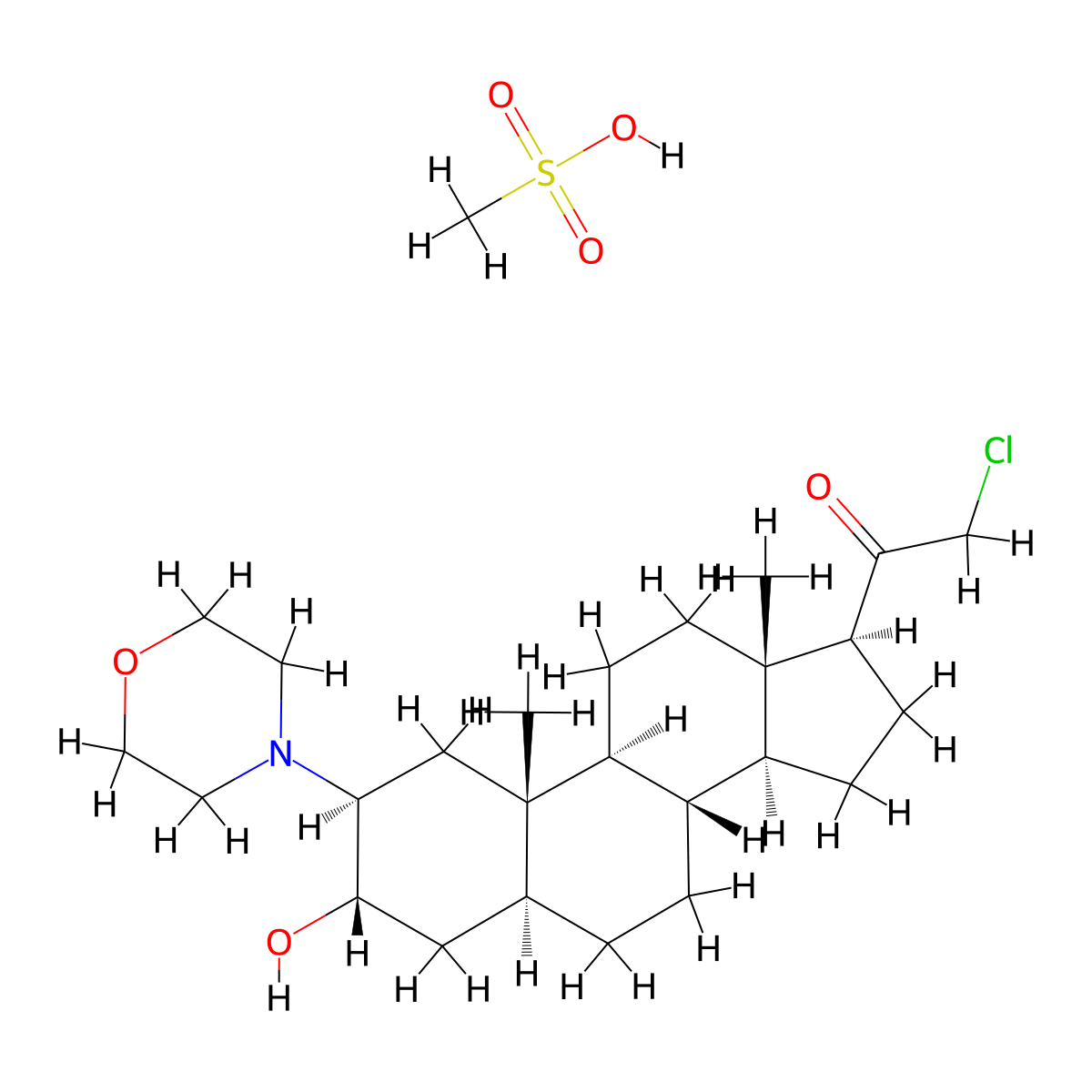 Org 20599 methanesulfonate molecular structure, CAS 187652-71-7