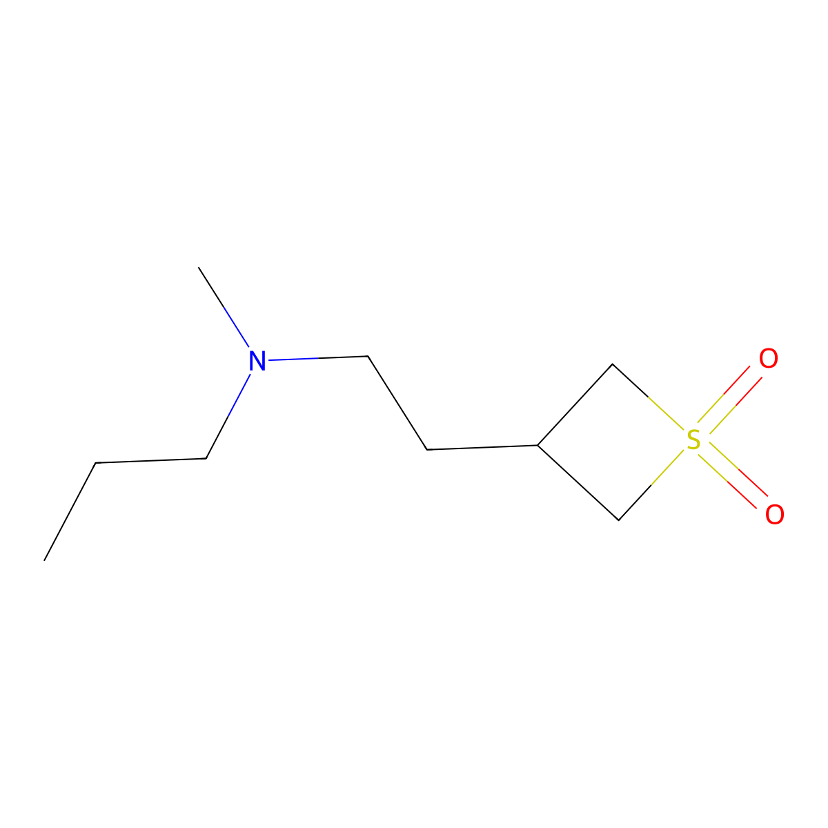 3-(2-(Methyl(propyl)amino)ethyl)thietane 1,1-dioxide molecular structure, CAS 1876537-97-1