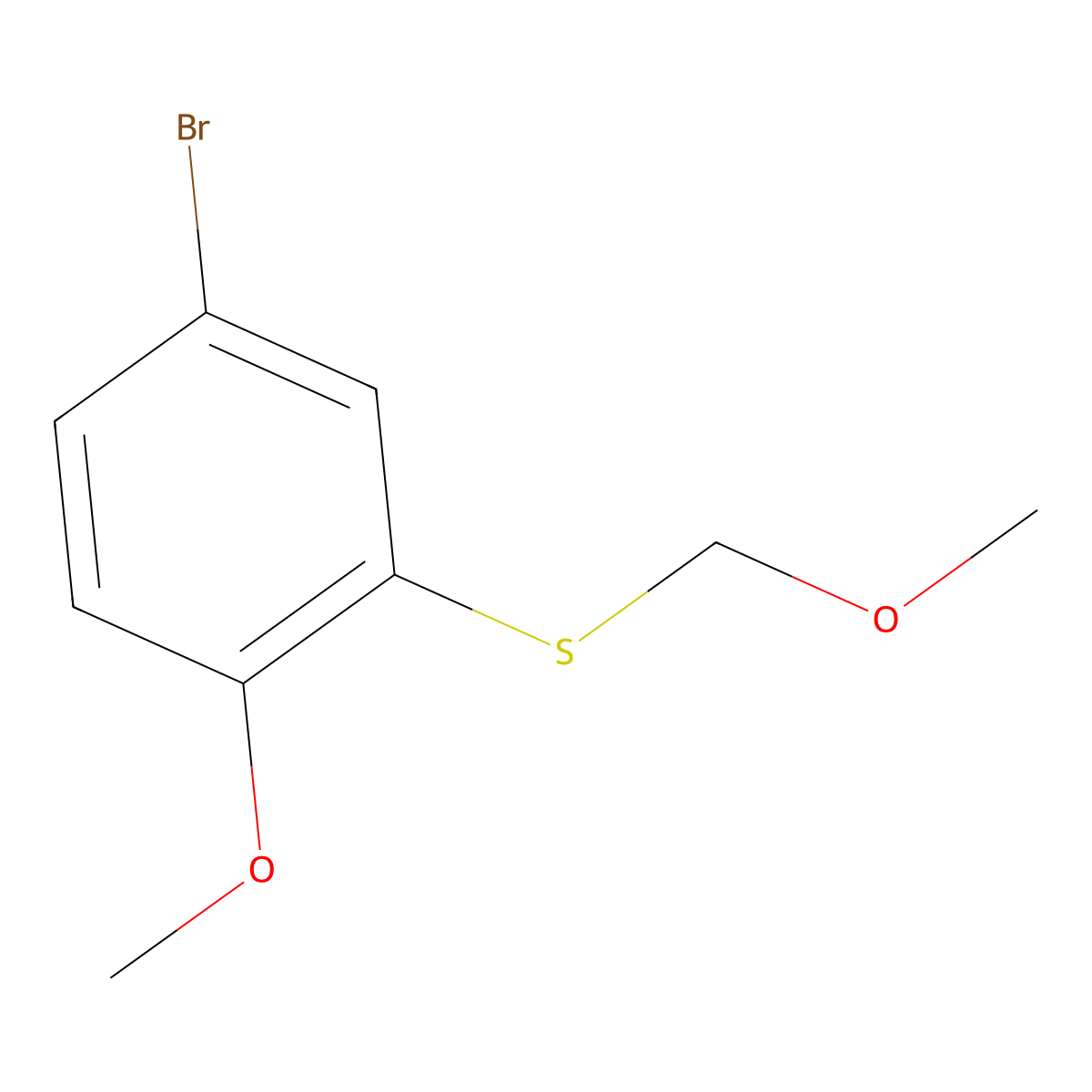 4-Bromo-1-methoxy-2-[(methoxymethyl)sulfanyl]benzene molecular structure, CAS 1876539-18-2
