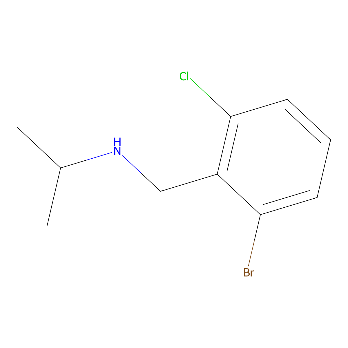 [(2-Bromo-6-chlorophenyl)methyl](propan-2-yl)amine molecular structure, CAS 1876542-20-9