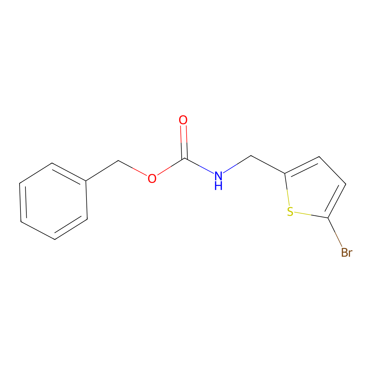 benzyl N-[(5-bromothiophen-2-yl)methyl]carbamate molecular structure, CAS 1876547-63-5