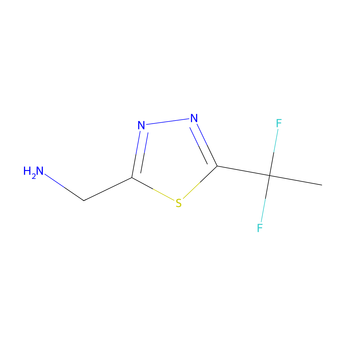 1-[5-(1,1-Difluoroethyl)-1,3,4-thiadiazol-2-yl]methanamine molecular structure, CAS 1876556-45-4