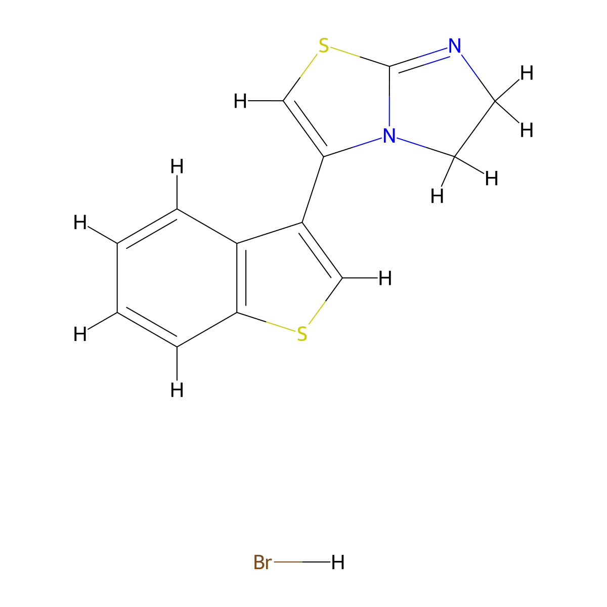 3-(Benzo[b]thiophen-3-yl)-5,6-dihydroimidazo[2,1-b]thiazole monohydrobromide molecular structure, CAS 187657-57-4