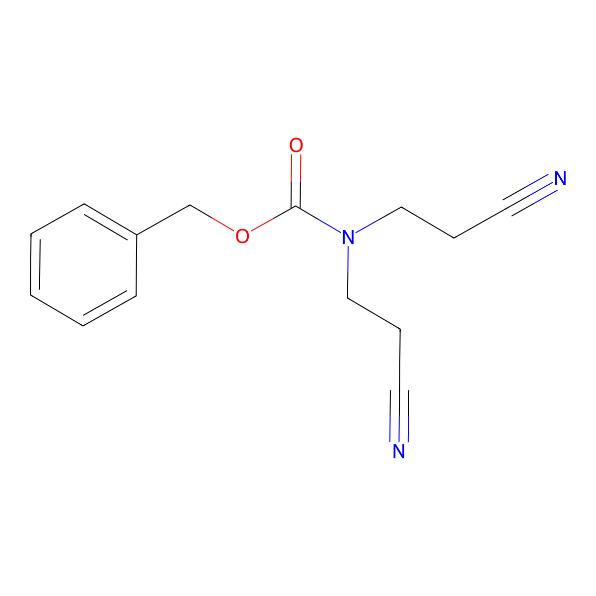 Benzyl bis(2-cyanoethyl)carbamate molecular structure, CAS 1876646-71-7