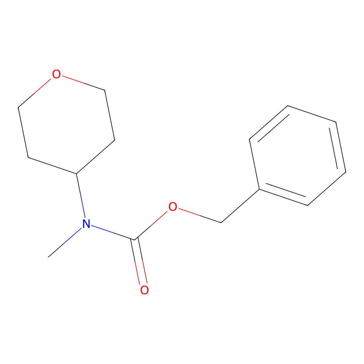 Benzyl (tetrahydro-2H-pyran-4-yl)methylcarbamate molecular structure, CAS 1876647-14-1