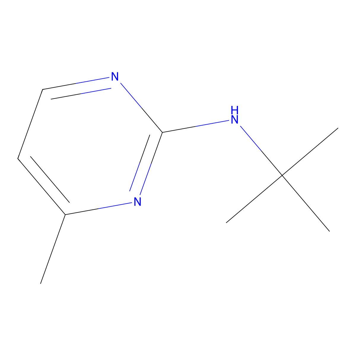 N-tert-butyl-4-methylpyrimidin-2-amine molecular structure, CAS 1876647-92-5
