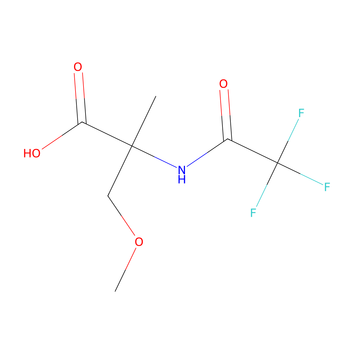 3-Methoxy-2-methyl-2-(trifluoroacetamido)propanoic acid molecular structure, CAS 1876649-39-6