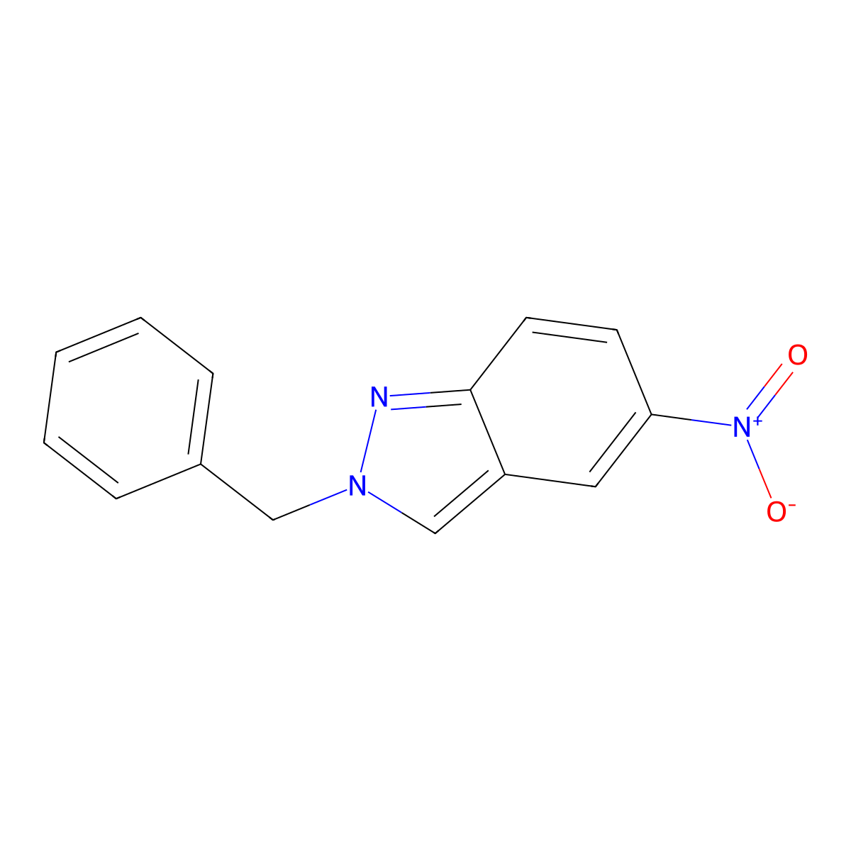 2-benzyl-5-nitro-2H-indazole molecular structure, CAS 187668-23-1